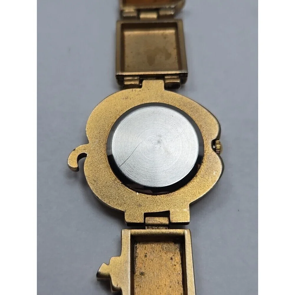 Teacher Apple Bracelet Watch Schoolhouse Charm Gold Tone Quartz New Battery Cute